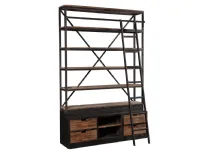 Libreria Collezione esclusiva in legno scontata -44%: scopri Libreria industrial c/scala