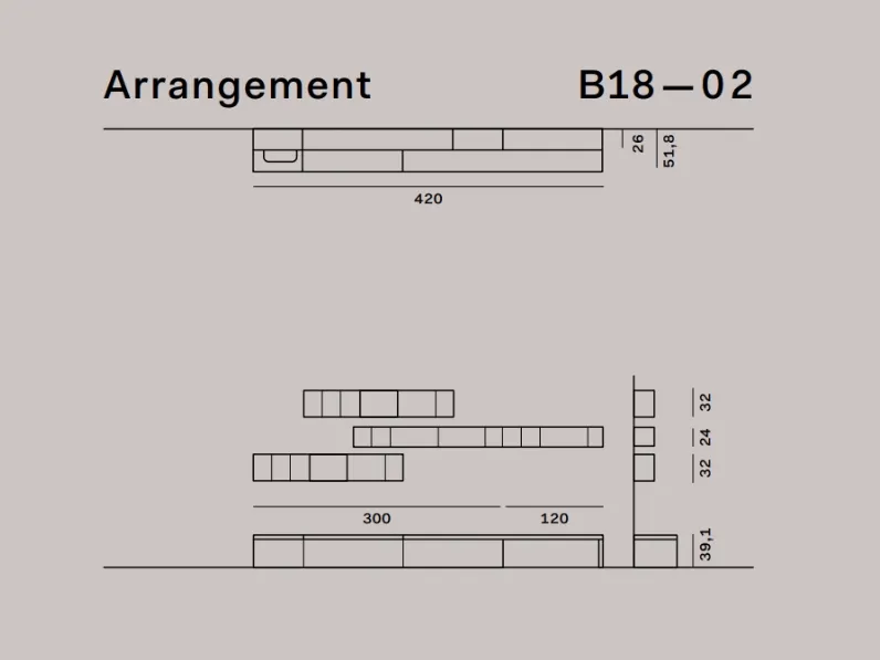 Parete attrezzata Box b18-02 Novamobili in stile moderna a prezzo ribassato