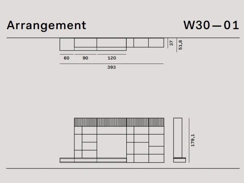 Parete attrezzata Novamobili in legno Wall w30-01 a prezzo Outlet
