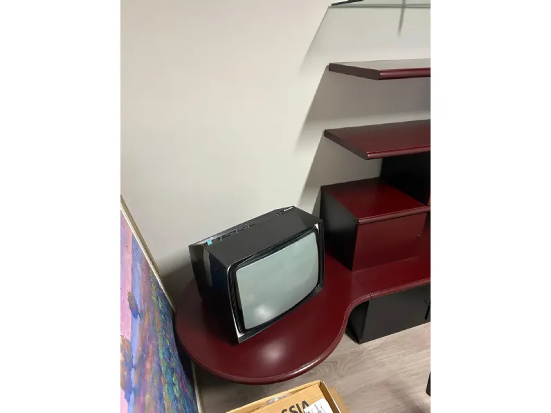 Mobile soggiorno modello Lorenzetti bordeaux di Sangiacomo a PREZZI OUTLET