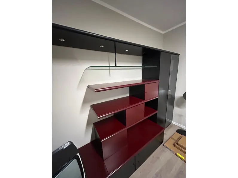 Mobile soggiorno modello Lorenzetti bordeaux di Sangiacomo a PREZZI OUTLET