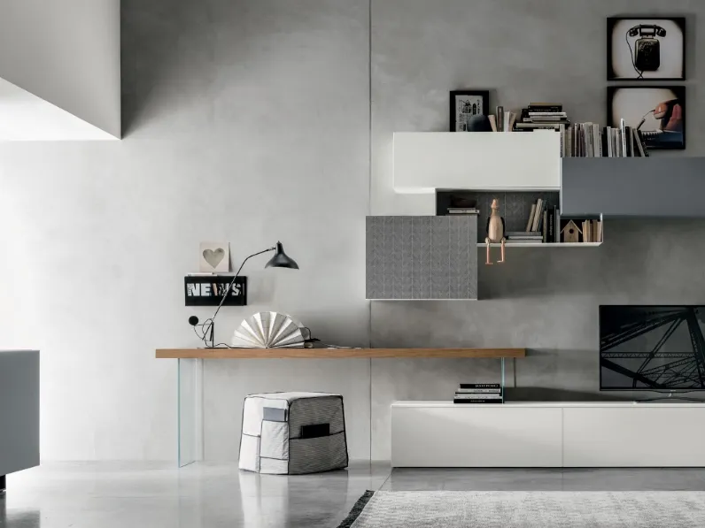 Parete attrezzata Tomasella in laminato materico A054 in Offerta Outlet