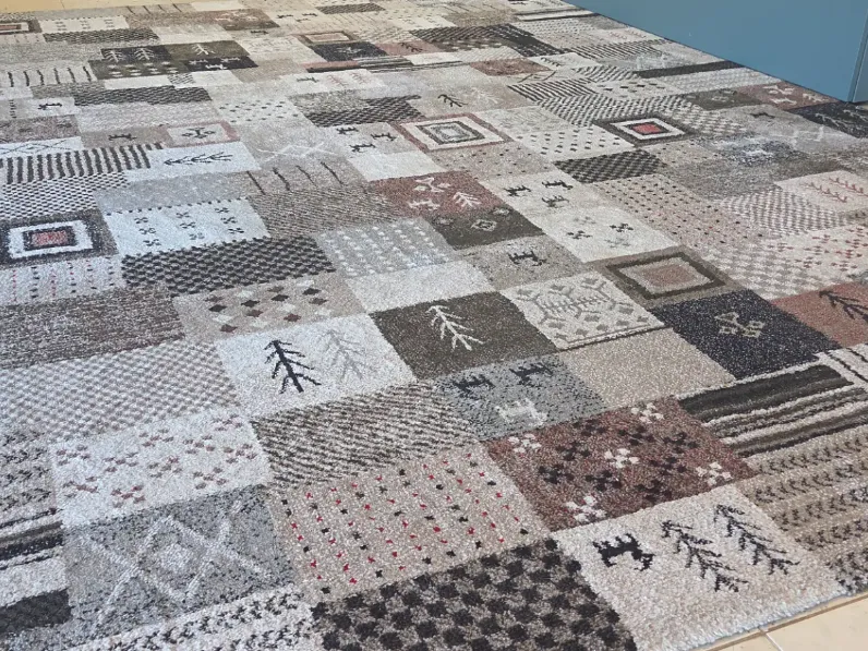Tappeto in stile moderno Tappeto geometrico toni sabbia ecru Sitap a prezzo Outlet