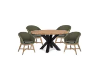 Tavolo per l'esterno  set tavolo roderick 150 cm con 4 sedie coachella verdi Bizzotto a prezzo scontato