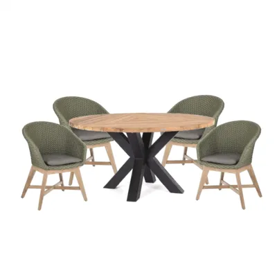 Tavolo per l'esterno  set tavolo roderick 150 cm con 4 sedie coachella verdi Bizzotto a prezzo scontato