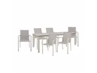 Tavolo per l'esterno Tavolo konnor 160/240 con 6 poltroncine a marchio Bizzotto a prezzo ribassato