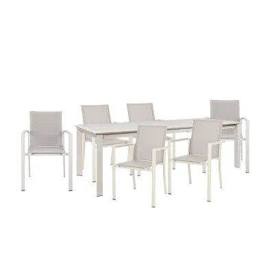 Tavolo per l'esterno Tavolo konnor 160/240 con 6 poltroncine a marchio Bizzotto a prezzo ribassato