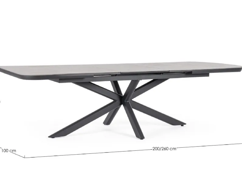 Tavolo da giardino Tavolo pascal allungabile 200-26 cm con 8 poltrone krion antracite Bizzotto a prezzo scontato