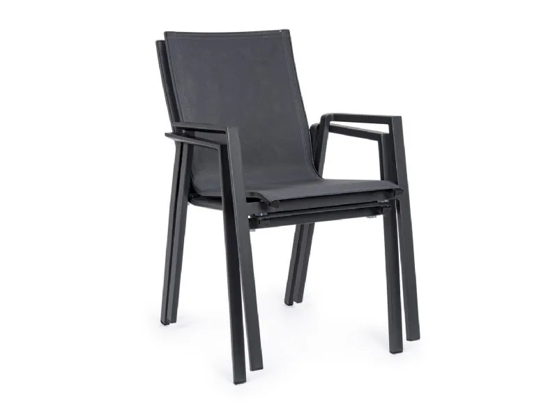 Tavolo da giardino Tavolo pascal allungabile 200-26 cm con 8 poltrone krion antracite Bizzotto a prezzo scontato