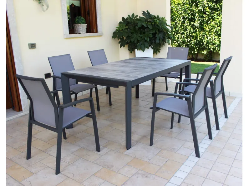 Tavolo per l'esterno Set portland 175/235 6 poltroncine cosma Cosma outdoor living a prezzo ribassato