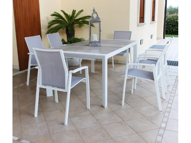 Tavolo da giardino Set portland 175/235 cm bianco cosma a marchio Cosma outdoor living a prezzo scontato