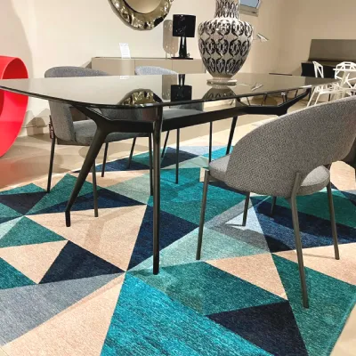 Tavolo in vetro ovale Arkos Sovet in offerta outlet