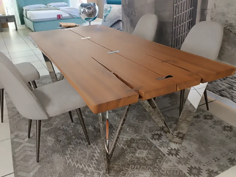 Tavolo rettangolare in legno Vero di Arte brotto in Offerta Outlet