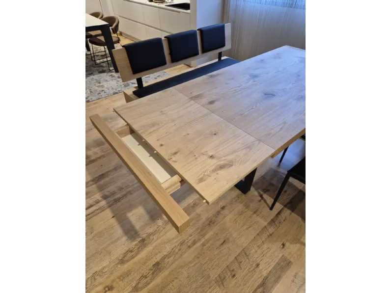 Tavolo in legno rettangolare Rovere Artigianale in offerta outlet