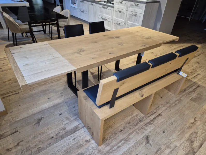 Tavolo in legno rettangolare Rovere Artigianale in offerta outlet