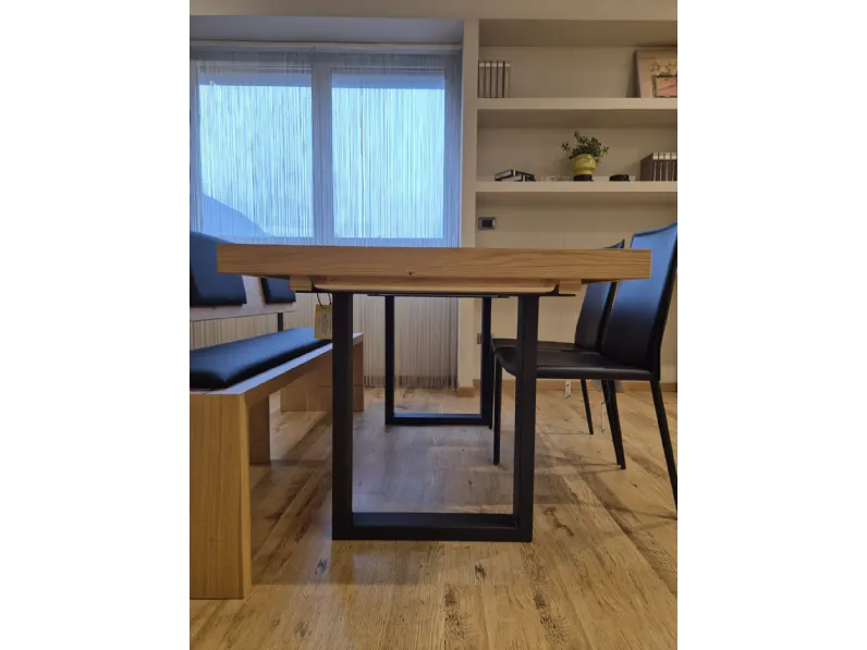 Tavolo in legno rettangolare Rovere Artigianale in offerta outlet