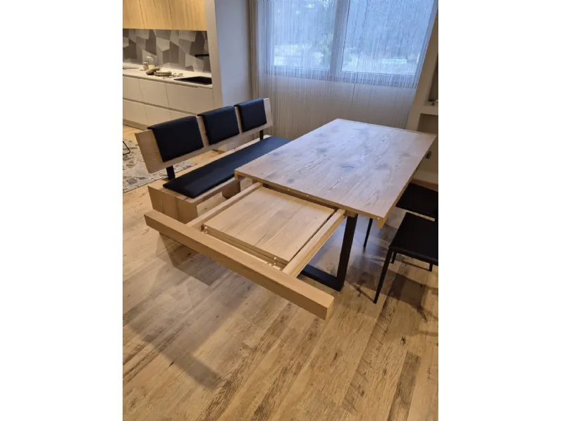 Tavolo in legno rettangolare Rovere Artigianale in offerta outlet