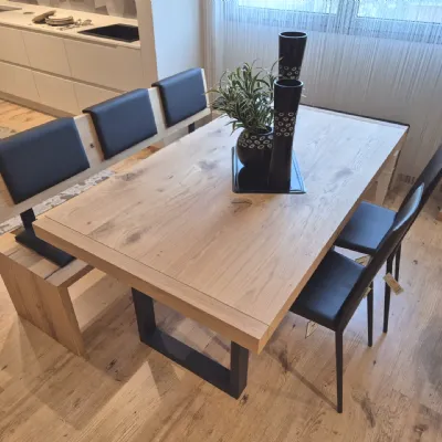 Tavolo in legno rettangolare Rovere Artigianale in offerta outlet