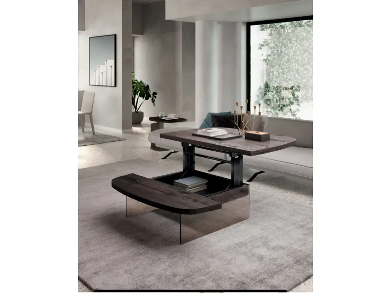 Tavolo in legno e resina sagomato Aurelio Ozzio in offerta outlet