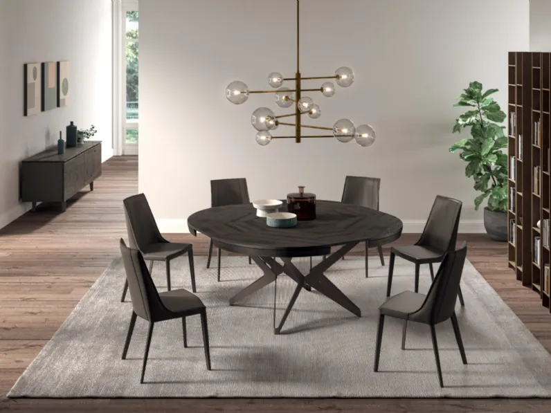 Tavolo in legno rotondo Big round Ozzio in offerta outlet