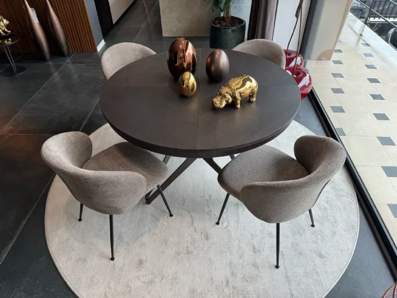 Tavolo in legno rotondo Big round Ozzio in offerta outlet