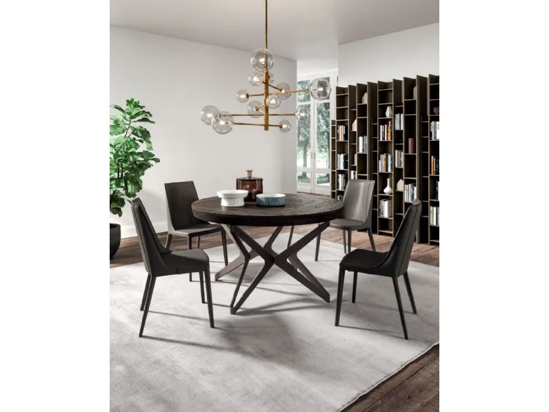 Tavolo in legno rotondo Big round Ozzio in offerta outlet