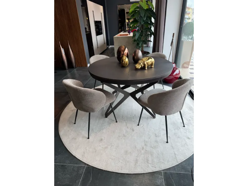 Tavolo in legno rotondo Big round Ozzio in offerta outlet