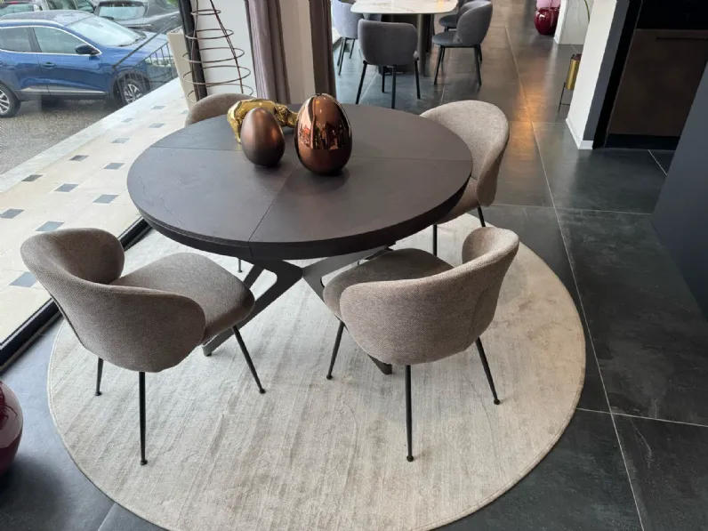 Tavolo in legno rotondo Big round Ozzio in offerta outlet