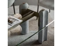 Tavolo con piano in vetro sagomato di Cattelan italia a PREZZO OUTLET 