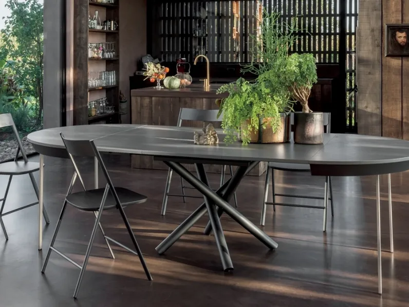 Tavolo rettangolare in laminato Fahrenheit round di Altacom in Offerta Outlet