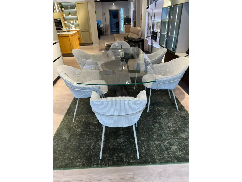 Tavolo in vetro rettangolare Orbit 220 Natisa in offerta outlet