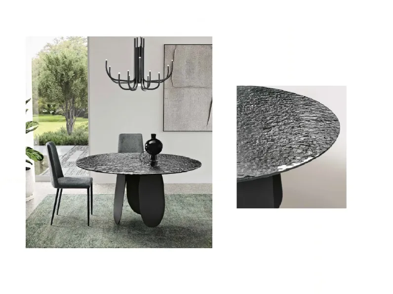 Tavolo rotondo in vetro Tavolo funghetto di Md work in Offerta Outlet