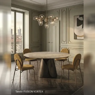 Tavolo in ceramica rotondo Fusion vortex Zamagna a prezzo scontato