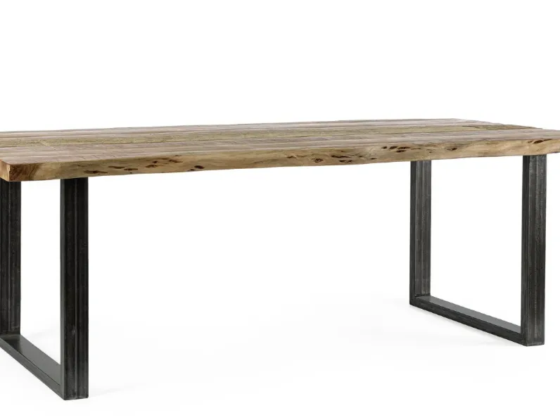 Tavolo rettangolare in legno Gama di Artigianale in Offerta Outlet