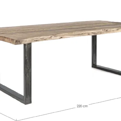 Tavolo rettangolare in legno Gama di Artigianale in Offerta Outlet