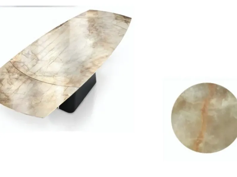 Tavolo in ceramica ellittico Jeremy Collezione esclusiva in offerta outlet
