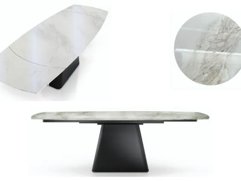 Tavolo in ceramica ellittico Jeremy Collezione esclusiva in offerta outlet