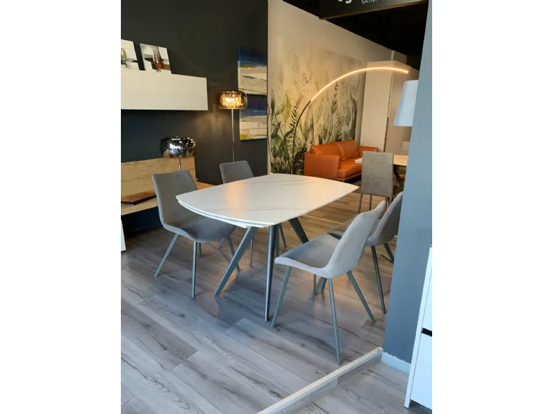 Tavolo ellittico in ceramica Vortice di Target point in Offerta Outlet 