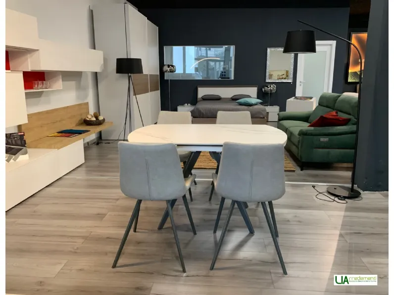 Tavolo ellittico in ceramica Vortice di Target point in Offerta Outlet 