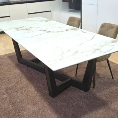 Tavolo art 250x100 bronzo e laminam Bonaldo in ceramica Fisso scontato 50%
