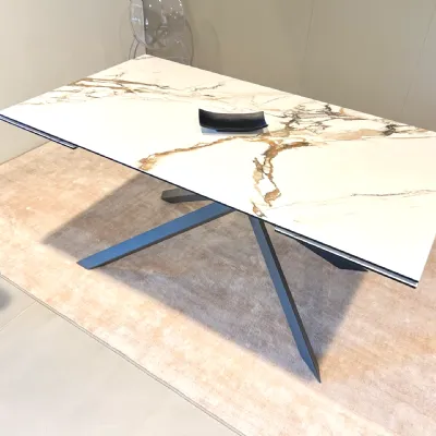 Tavolo in ceramica rettangolare Tavolo cross calacatta borghini Stones in offerta outlet