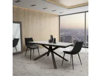 Tavolo rettangolare Allungabile finitura grigio cemento Collezione esclusiva scontato del 40%
