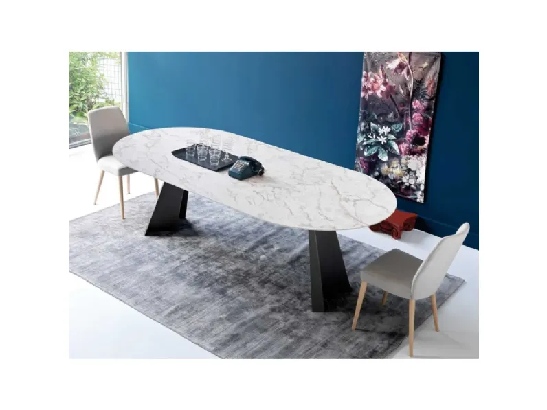 Tavolo in laminato rotondo Bluma round Sedie brianza in offerta outlet