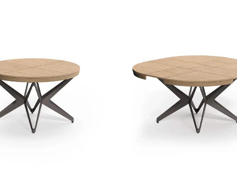 Tavolo Big round Ozzio in legno e resina Allungabile scontato 24%