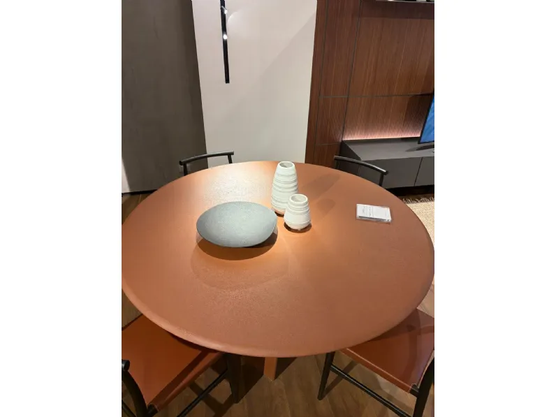 Tavolo Lambda tavolo tondo cm 160 Rimadesio in legno e resina Fisso scontato 30%
