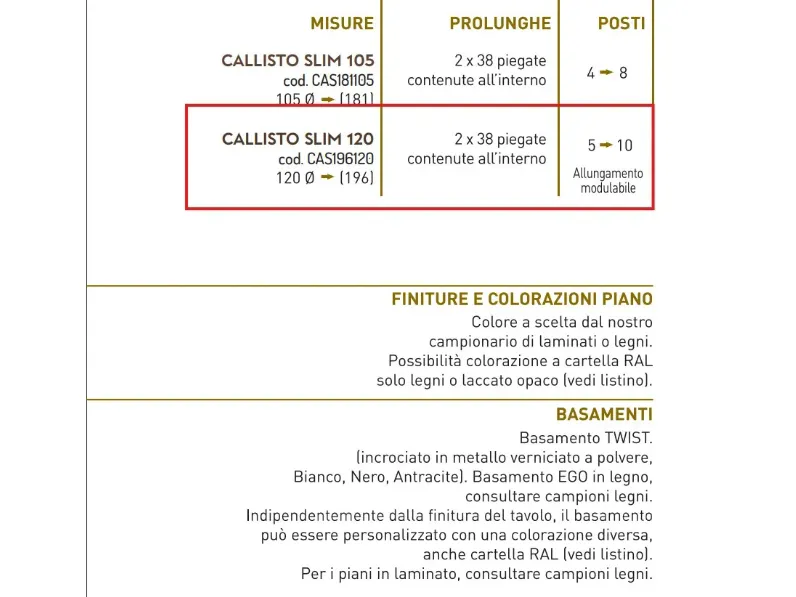 Tavolo rotondo Callisto slim Artigianale scontato del 35%
