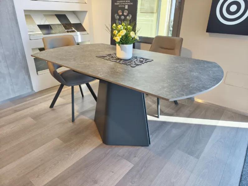 Tavolo rotondo in ceramica Tay 160 di Target point in Offerta Outlet 