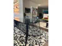 Tavolo rettangolare in vetro Anapo di Driade in Offerta Outlet