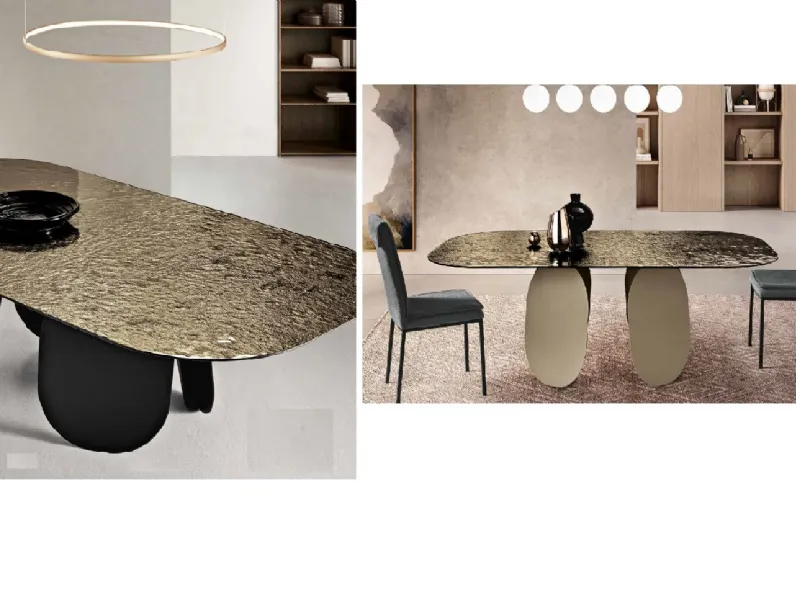 Tavolo in vetro sagomato Tavolo eclipse  Md work in offerta outlet