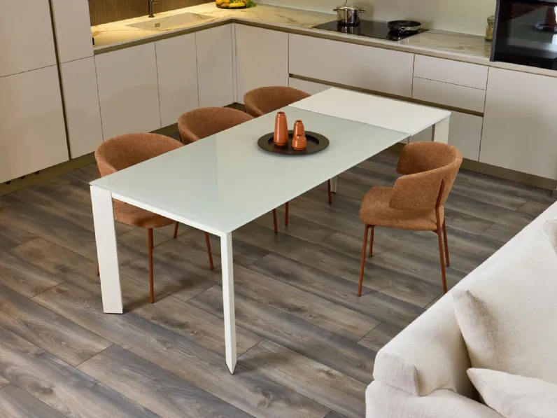Tavolo Main outlet Diotti.com in vetro Rettangolare allungabile scontato 50%